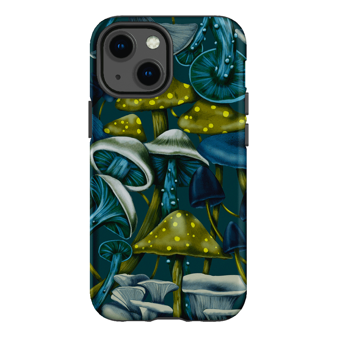Shrooms Blue Printed Phone Cases iPhone 13 Mini / Armoured by Kelly Thompson - The Dairy