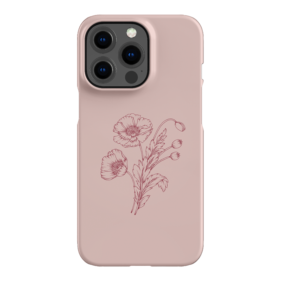 Blush Poppies Printed Phone Cases iPhone 13 Pro / Snap by Typoflora - The Dairy