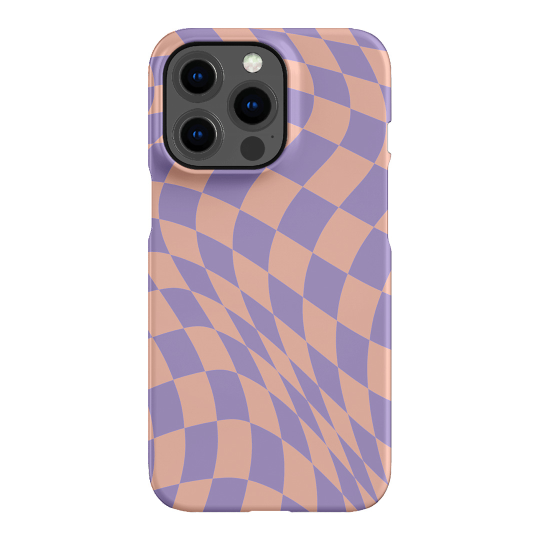 Wavy Check Lilac on Blush Matte Case Matte Phone Cases iPhone 13 Pro / Snap by The Dairy - The Dairy