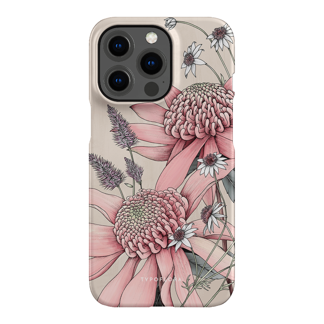 Pink Waratah Printed Phone Cases iPhone 13 Pro / Snap by Typoflora - The Dairy