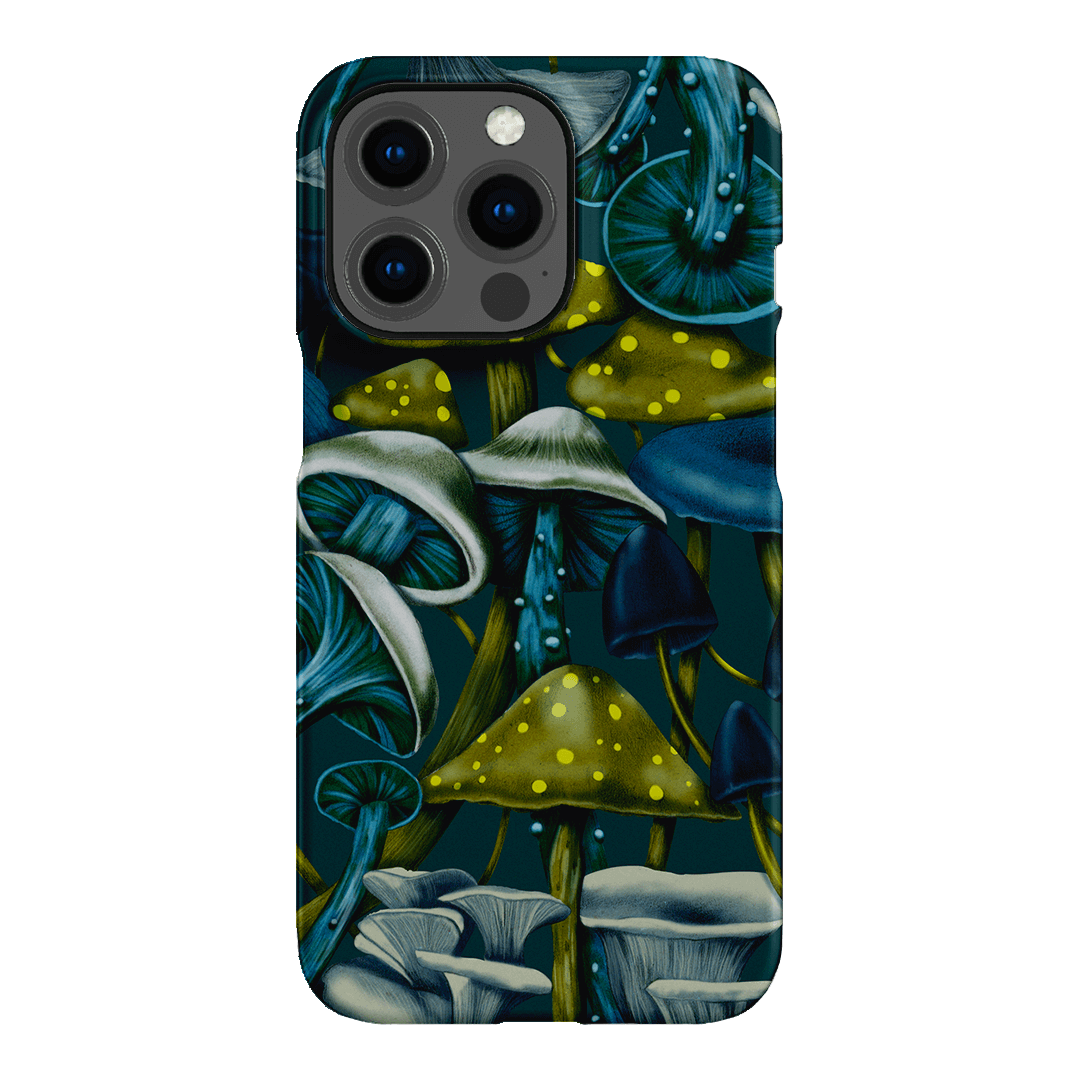 Shrooms Blue Printed Phone Cases iPhone 13 Pro / Snap by Kelly Thompson - The Dairy