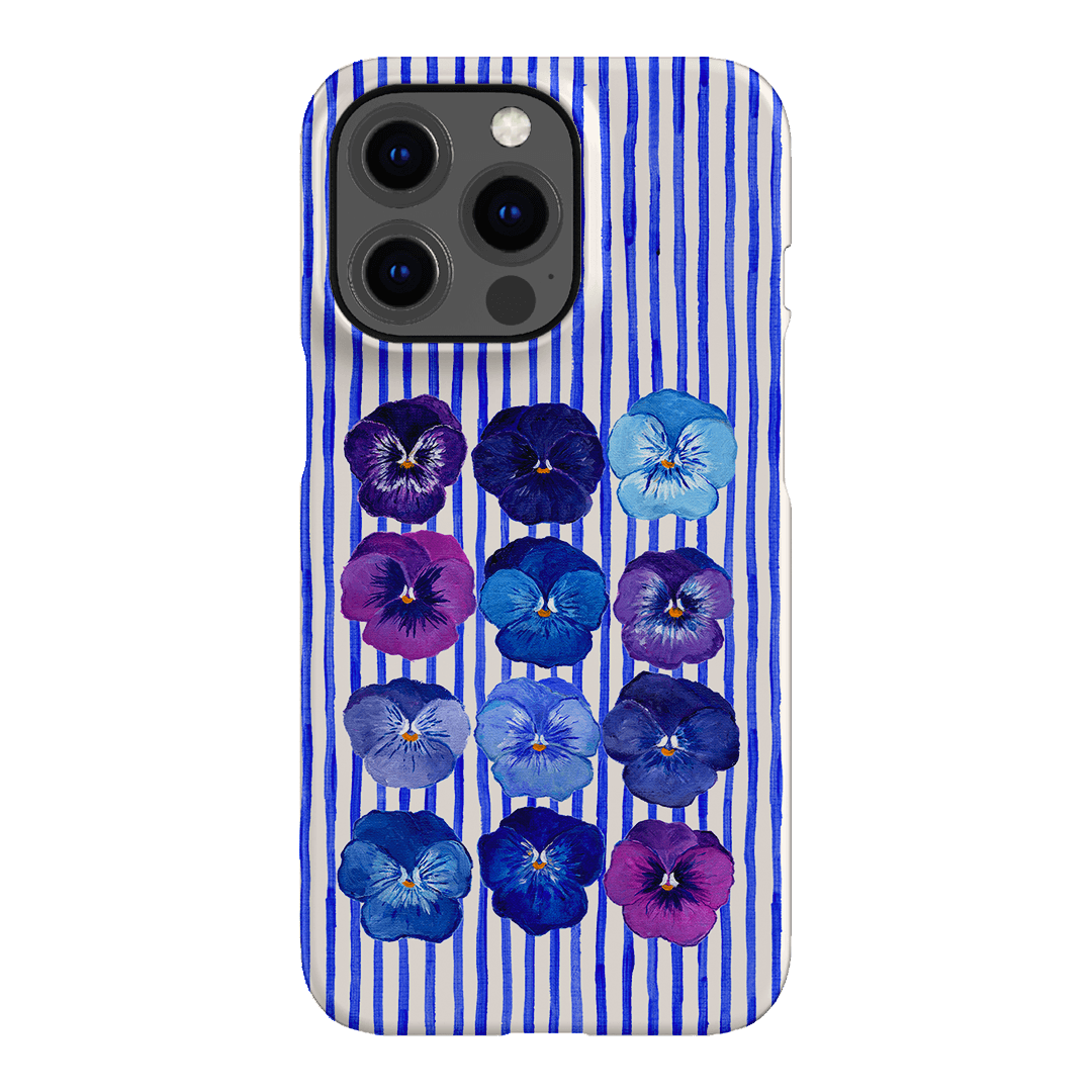Striped Pansies Printed Phone Cases iPhone 13 Pro / Snap by Kayla Henley - The Dairy