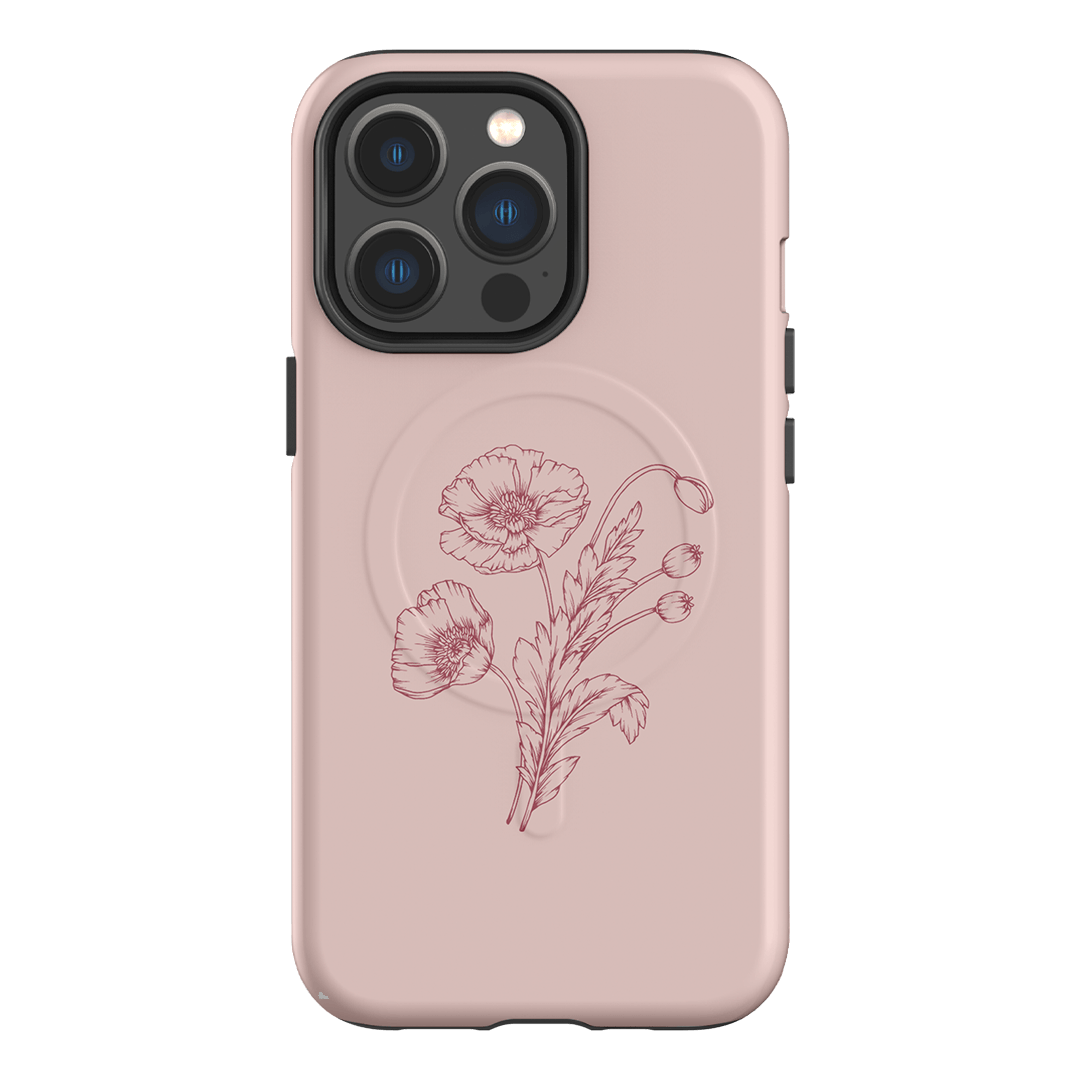 Blush Poppies Printed Phone Cases iPhone 13 Pro / Armoured MagSafe by Typoflora - The Dairy