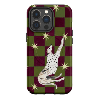 Check Greyhound Green Printed Phone Cases iPhone 13 Pro / Armoured MagSafe by Lisa Hu - The Dairy