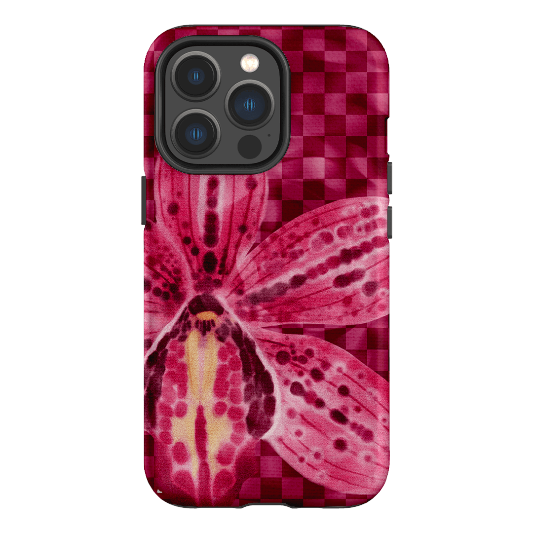 Check Orchid Printed Phone Cases iPhone 13 Pro / Armoured MagSafe by Sally Hungerford - The Dairy