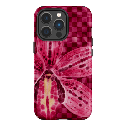 Check Orchid Printed Phone Cases iPhone 13 Pro / Armoured MagSafe by Sally Hungerford - The Dairy
