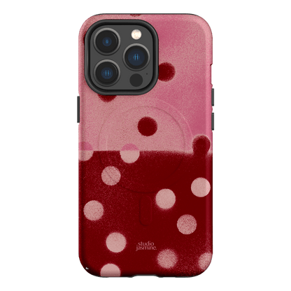 Cherry Polka Dot Printed Phone Cases iPhone 13 Pro / Armoured MagSafe by Jasmine Dowling - The Dairy