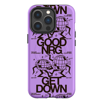 Good Energy in Purple Printed Phone Cases iPhone 13 Pro / Armoured MagSafe by After Hours - The Dairy