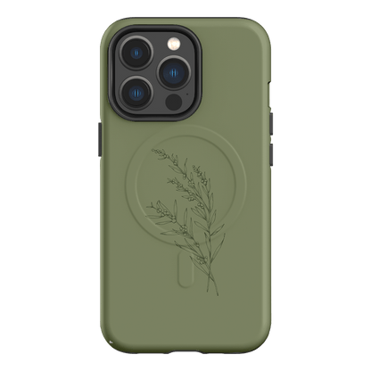 Khaki Wattle Printed Phone Cases iPhone 13 Pro / Armoured MagSafe by Typoflora - The Dairy