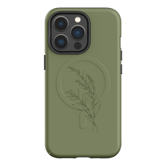 Khaki Wattle Printed Phone Cases iPhone 13 Pro / Armoured MagSafe by Typoflora - The Dairy