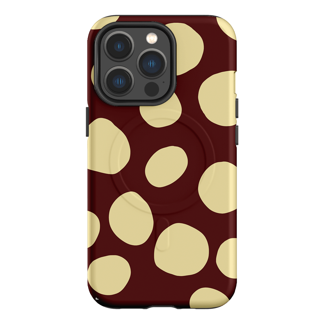 Pebbles Burgundy Butter Printed Phone Cases iPhone 13 Pro / Armoured MagSafe by Veronica Tucker - The Dairy