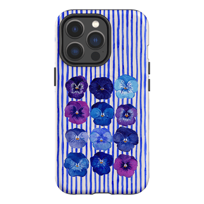 Striped Pansies Printed Phone Cases iPhone 13 Pro / Armoured MagSafe by Kayla Henley - The Dairy