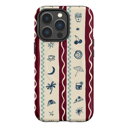Summer Snacks Burgundy Printed Phone Cases iPhone 13 Pro / Armoured MagSafe by Charlie Taylor - The Dairy