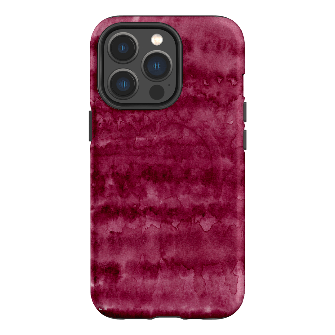 Watercolour Stripes Burgundy Printed Phone Cases iPhone 13 Pro / Armoured MagSafe by The Dairy - The Dairy