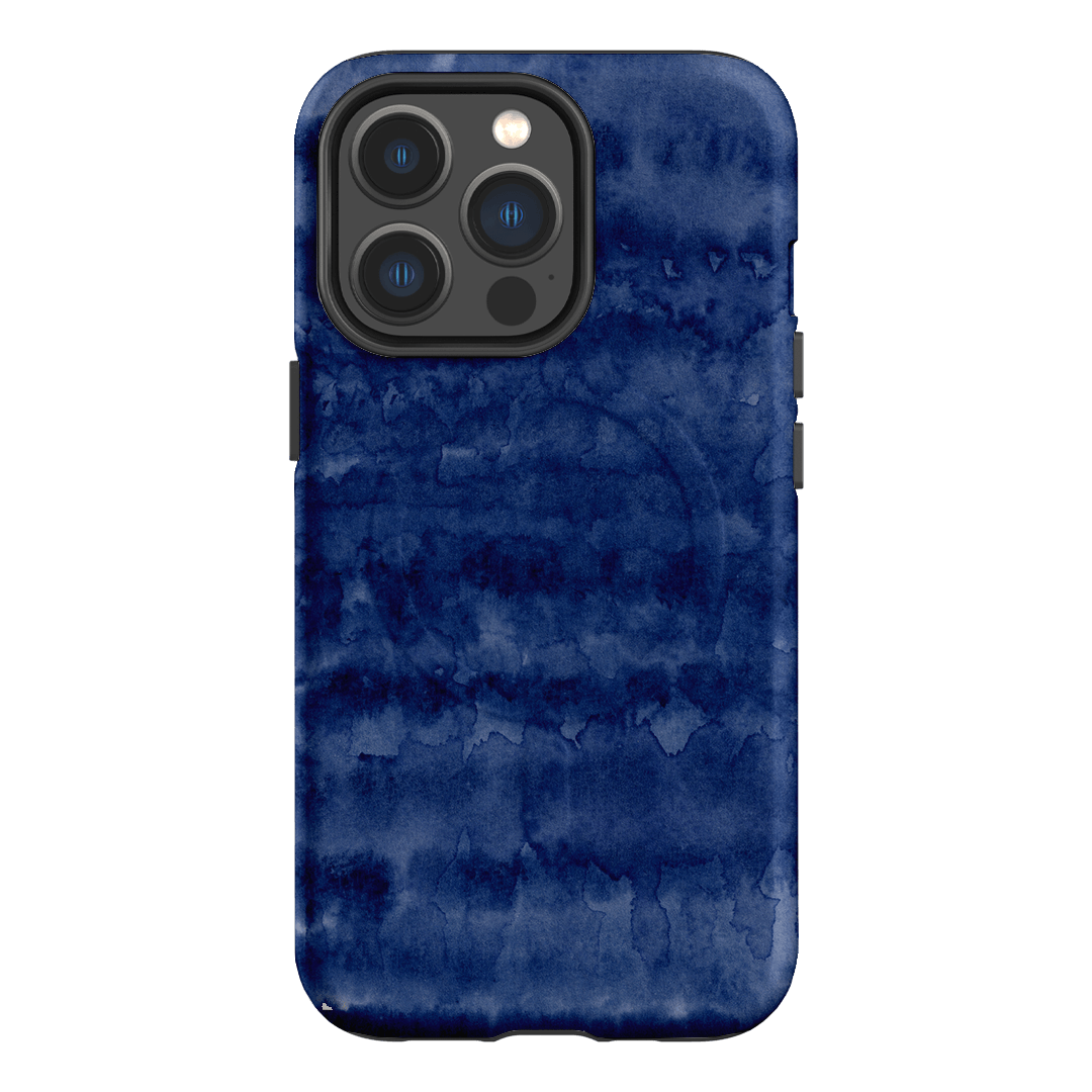 Watercolour Stripes Navy Printed Phone Cases iPhone 13 Pro / Armoured MagSafe by The Dairy - The Dairy