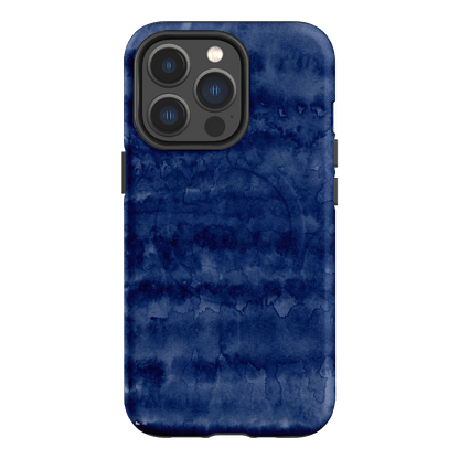 Watercolour Stripes Navy Printed Phone Cases iPhone 13 Pro / Armoured MagSafe by The Dairy - The Dairy