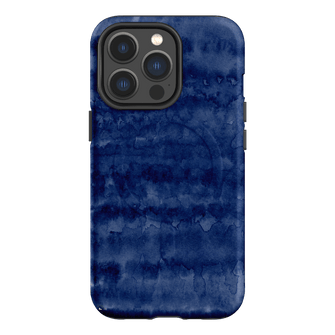 Watercolour Stripes Navy Printed Phone Cases iPhone 13 Pro / Armoured MagSafe by The Dairy - The Dairy