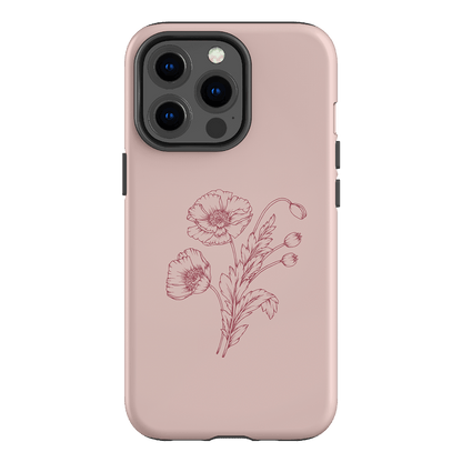 Blush Poppies Printed Phone Cases iPhone 13 Pro / Armoured by Typoflora - The Dairy