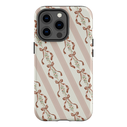 Bow Stripe Printed Phone Cases iPhone 13 Pro / Armoured by Veronica Tucker - The Dairy