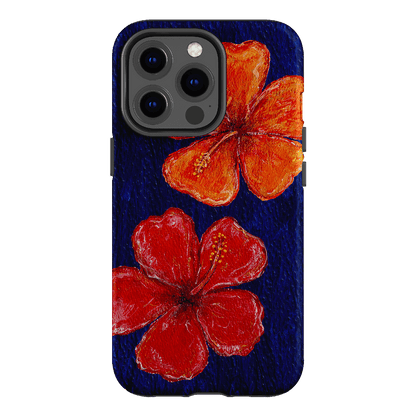 Hibiscus Flower Deep Blue Printed Phone Cases iPhone 13 Pro / Armoured by BG. Studio - The Dairy