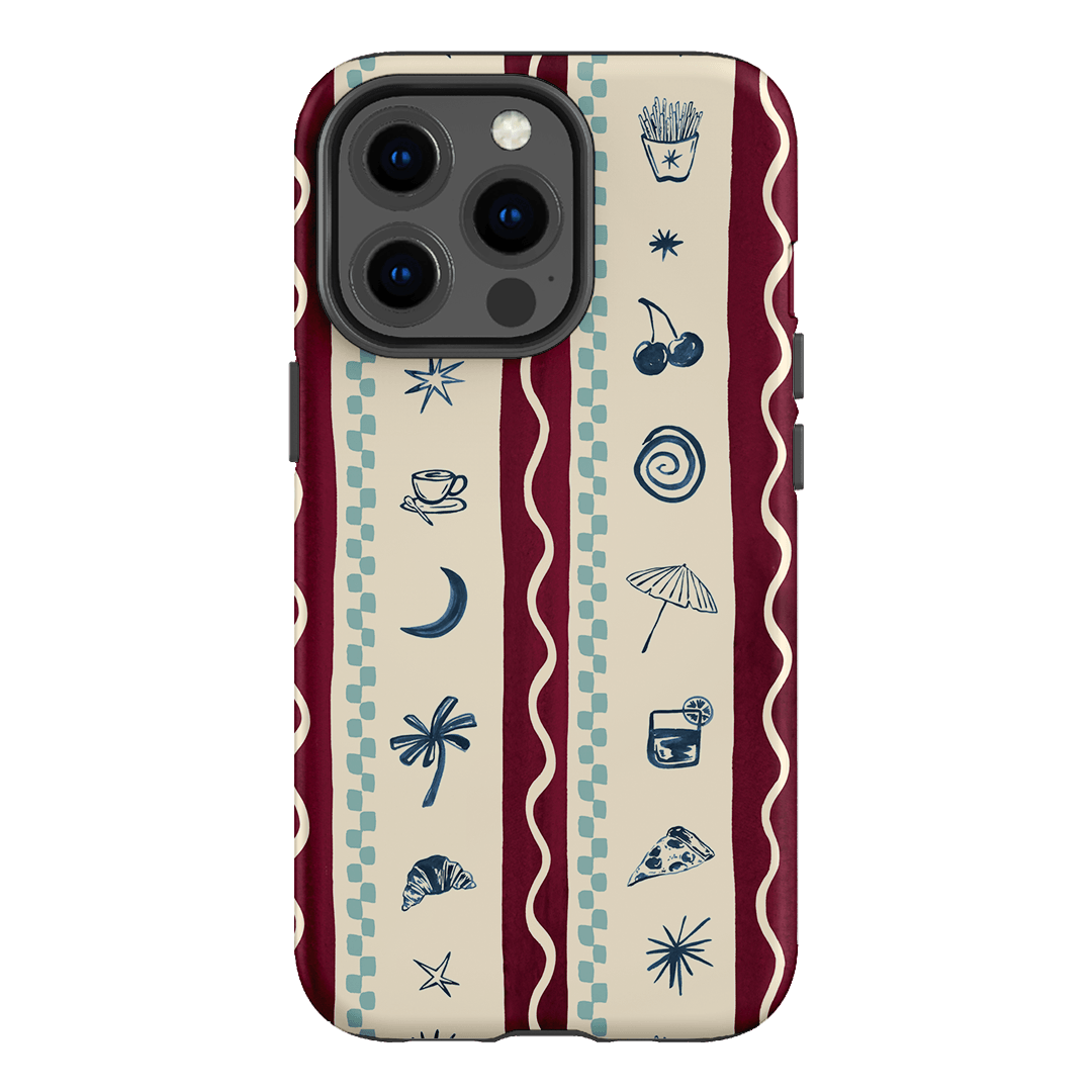 Summer Snacks Burgundy Printed Phone Cases iPhone 13 Pro / Armoured by Charlie Taylor - The Dairy