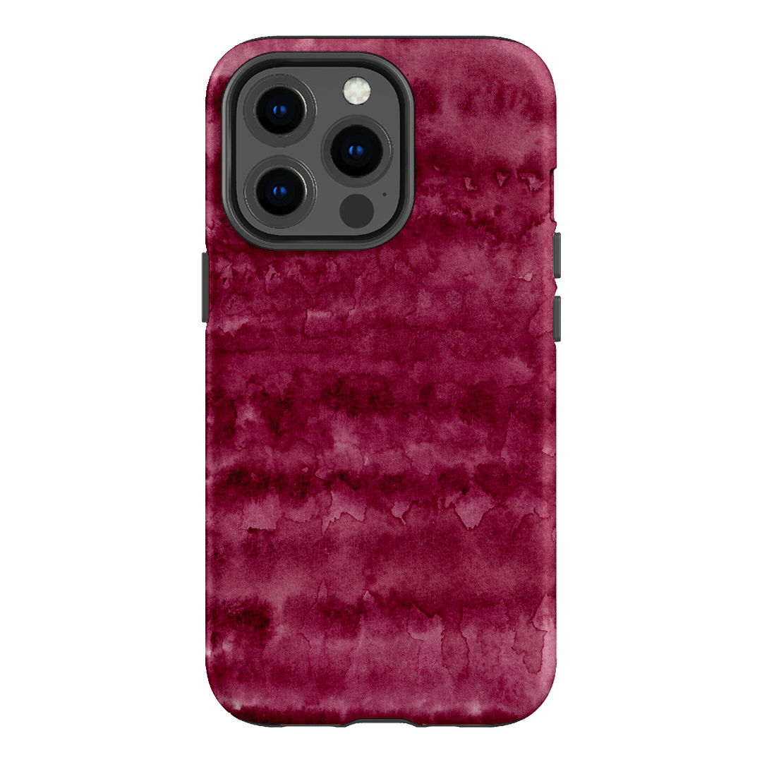 Watercolour Stripes Burgundy Printed Phone Cases iPhone 13 Pro / Armoured by The Dairy - The Dairy