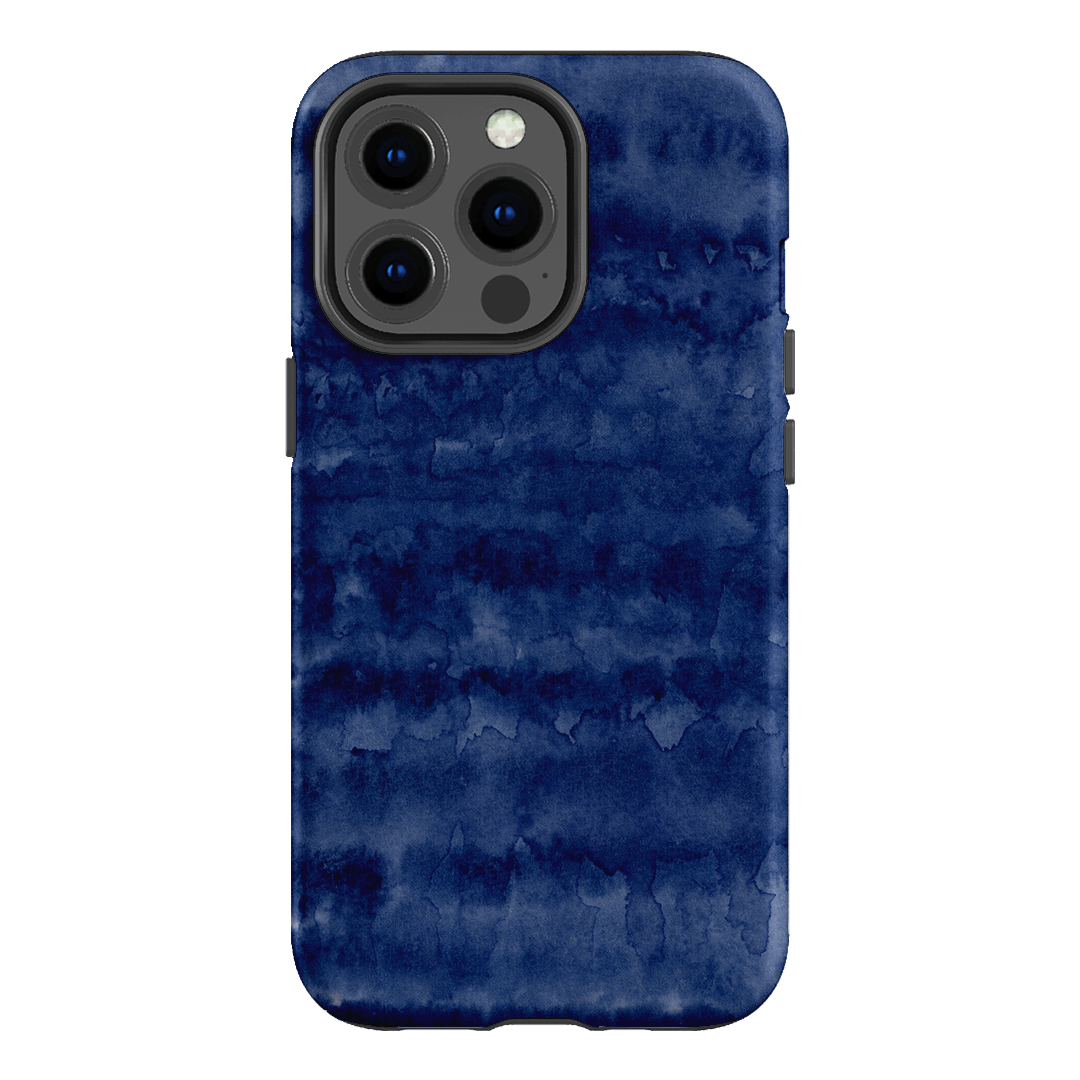 Watercolour Stripes Navy Printed Phone Cases iPhone 13 Pro / Armoured by The Dairy - The Dairy