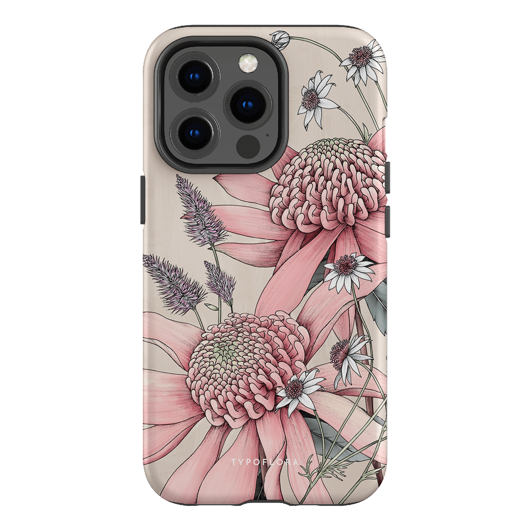 Pink Waratah Printed Phone Cases iPhone 13 Pro / Armoured by Typoflora - The Dairy