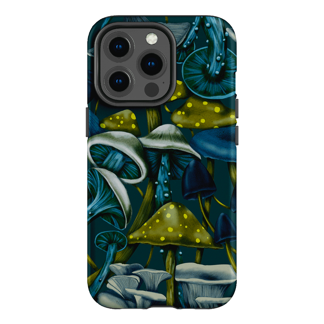 Shrooms Blue Printed Phone Cases iPhone 13 Pro / Armoured by Kelly Thompson - The Dairy