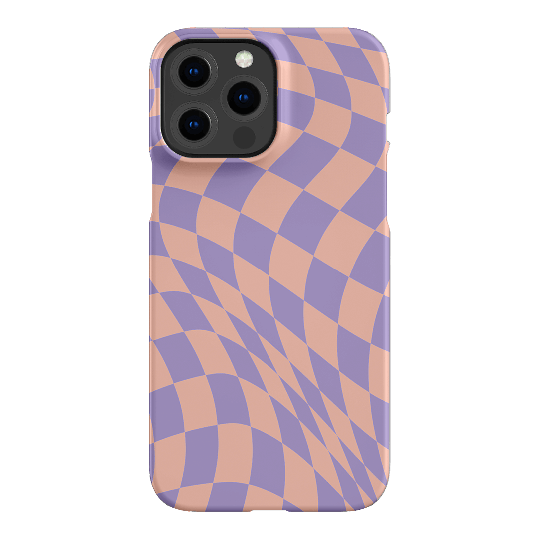Wavy Check Lilac on Blush Matte Case Matte Phone Cases iPhone 13 Pro Max / Snap by The Dairy - The Dairy