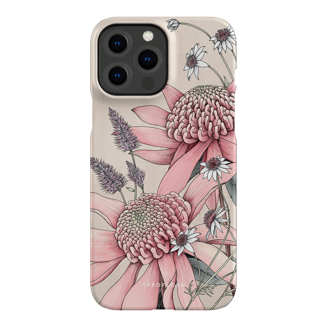 Pink Waratah Printed Phone Cases iPhone 13 Pro Max / Snap by Typoflora - The Dairy