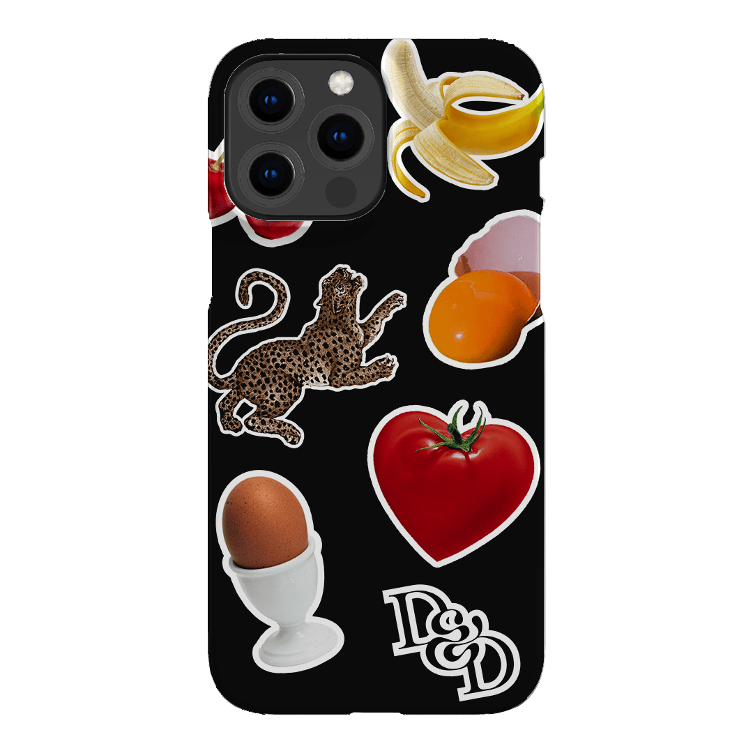 Sunday Stickers Black Printed Phone Cases iPhone 13 Pro Max / Snap by Desmond & Dempsey - The Dairy