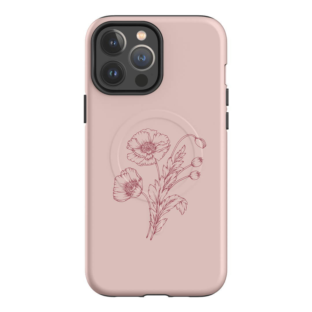 Blush Poppies Printed Phone Cases iPhone 13 Pro Max / Armoured MagSafe by Typoflora - The Dairy
