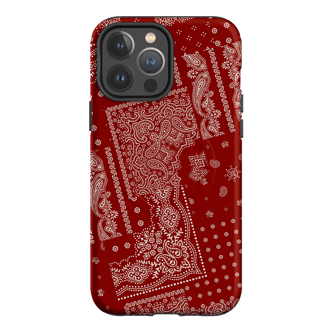 Paisley Crimson Printed Phone Cases iPhone 13 Pro Max / Armoured MagSafe by The Dairy - The Dairy