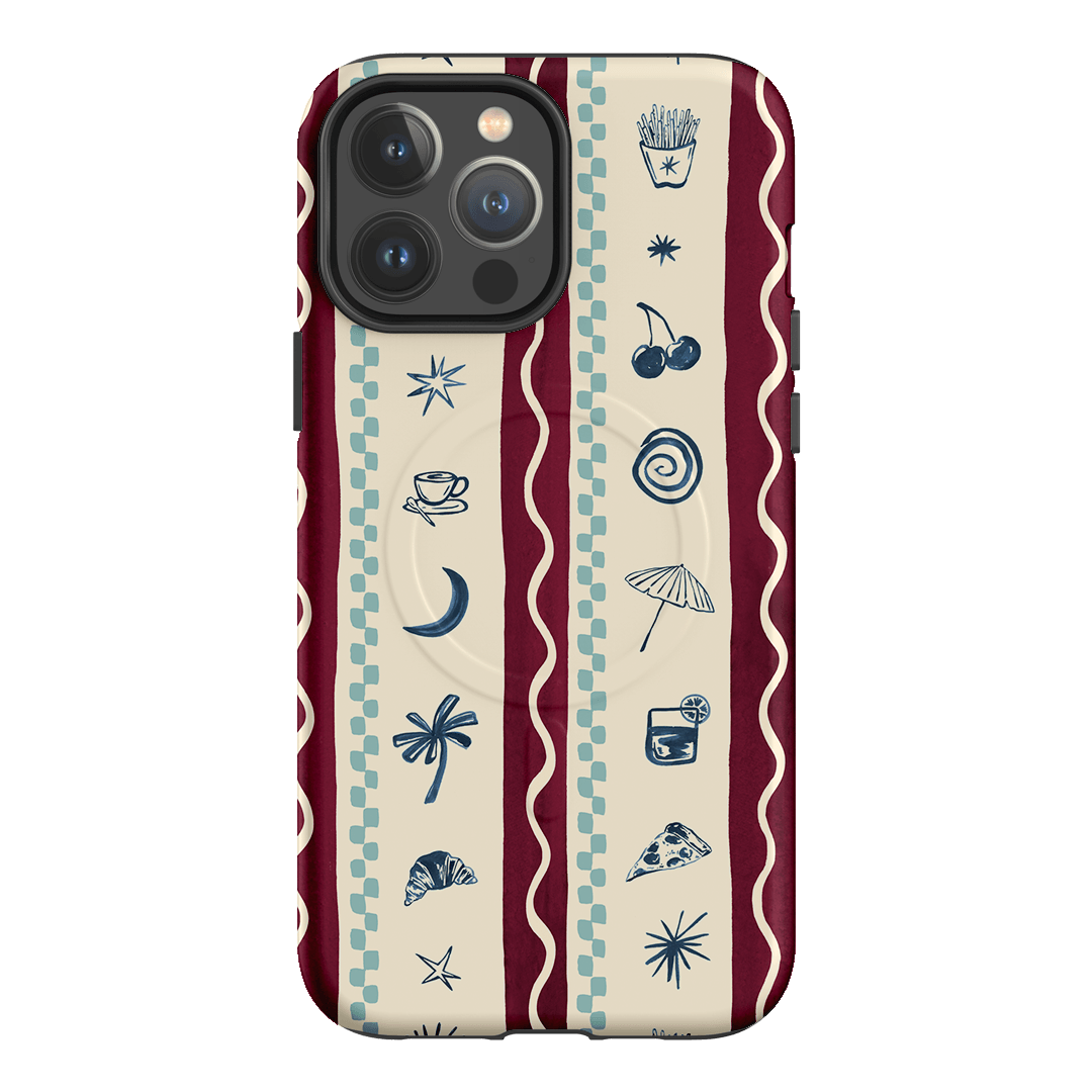 Summer Snacks Burgundy Printed Phone Cases iPhone 13 Pro Max / Armoured MagSafe by Charlie Taylor - The Dairy