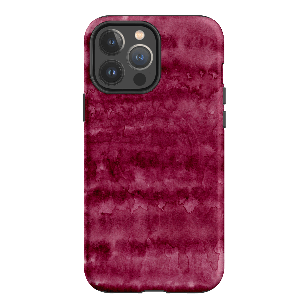 Watercolour Stripes Burgundy Printed Phone Cases iPhone 13 Pro Max / Armoured MagSafe by The Dairy - The Dairy