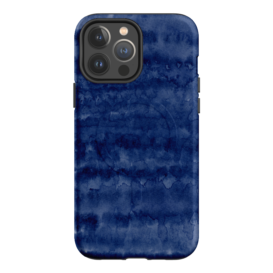 Watercolour Stripes Navy Printed Phone Cases iPhone 13 Pro Max / Armoured MagSafe by The Dairy - The Dairy