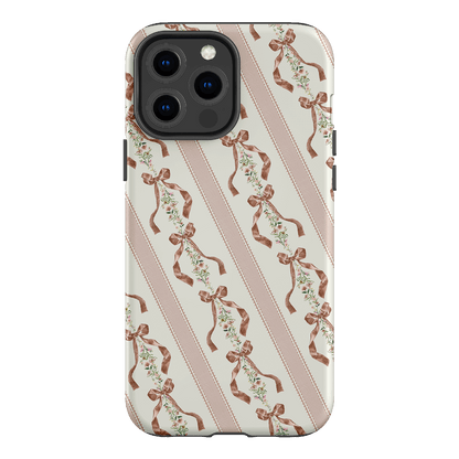 Bow Stripe Printed Phone Cases iPhone 13 Pro Max / Armoured by Veronica Tucker - The Dairy