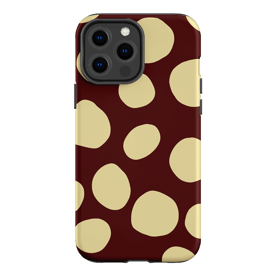 Pebbles Burgundy Butter Printed Phone Cases iPhone 13 Pro Max / Armoured by Veronica Tucker - The Dairy