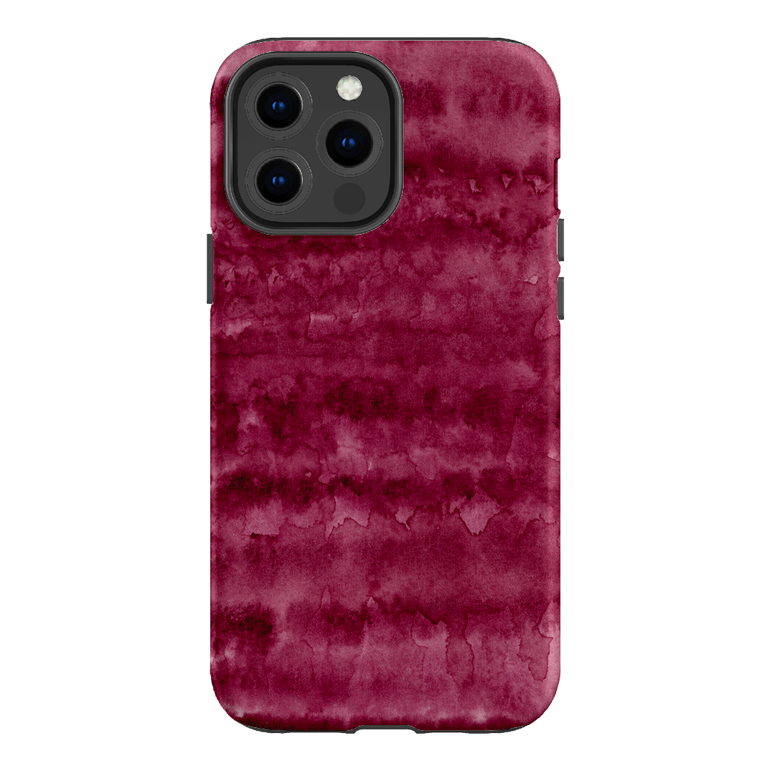 Watercolour Stripes Burgundy Printed Phone Cases iPhone 13 Pro Max / Armoured by The Dairy - The Dairy