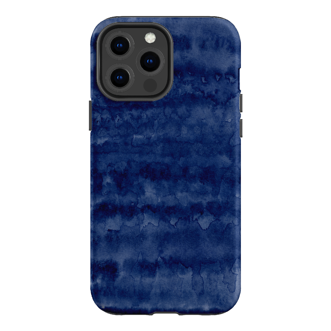 Watercolour Stripes Navy Printed Phone Cases iPhone 13 Pro Max / Armoured by The Dairy - The Dairy
