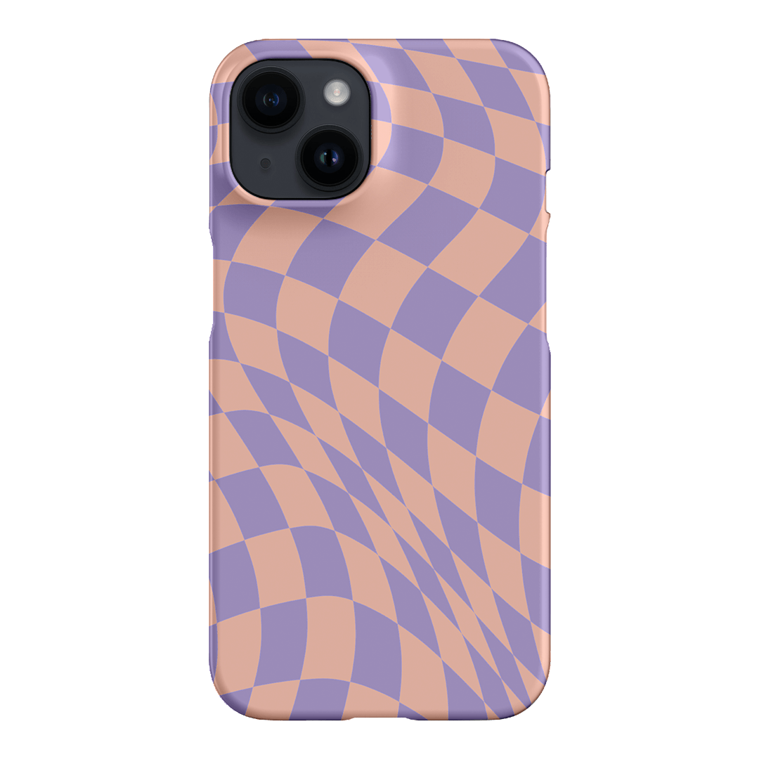 Wavy Check Lilac on Blush Matte Case Matte Phone Cases iPhone 14 / Snap by The Dairy - The Dairy