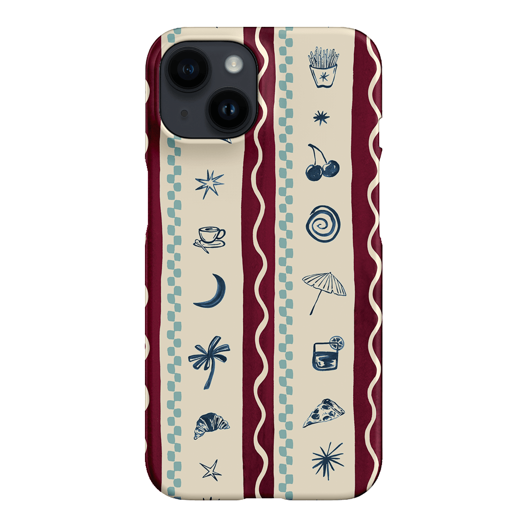 Summer Snacks Burgundy Printed Phone Cases iPhone 14 / Snap by Charlie Taylor - The Dairy