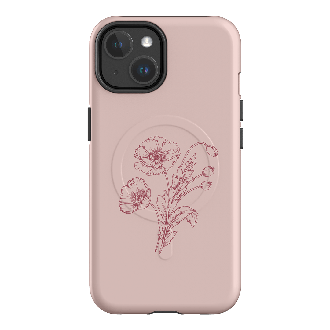 Blush Poppies Printed Phone Cases iPhone 14 / Armoured MagSafe by Typoflora - The Dairy