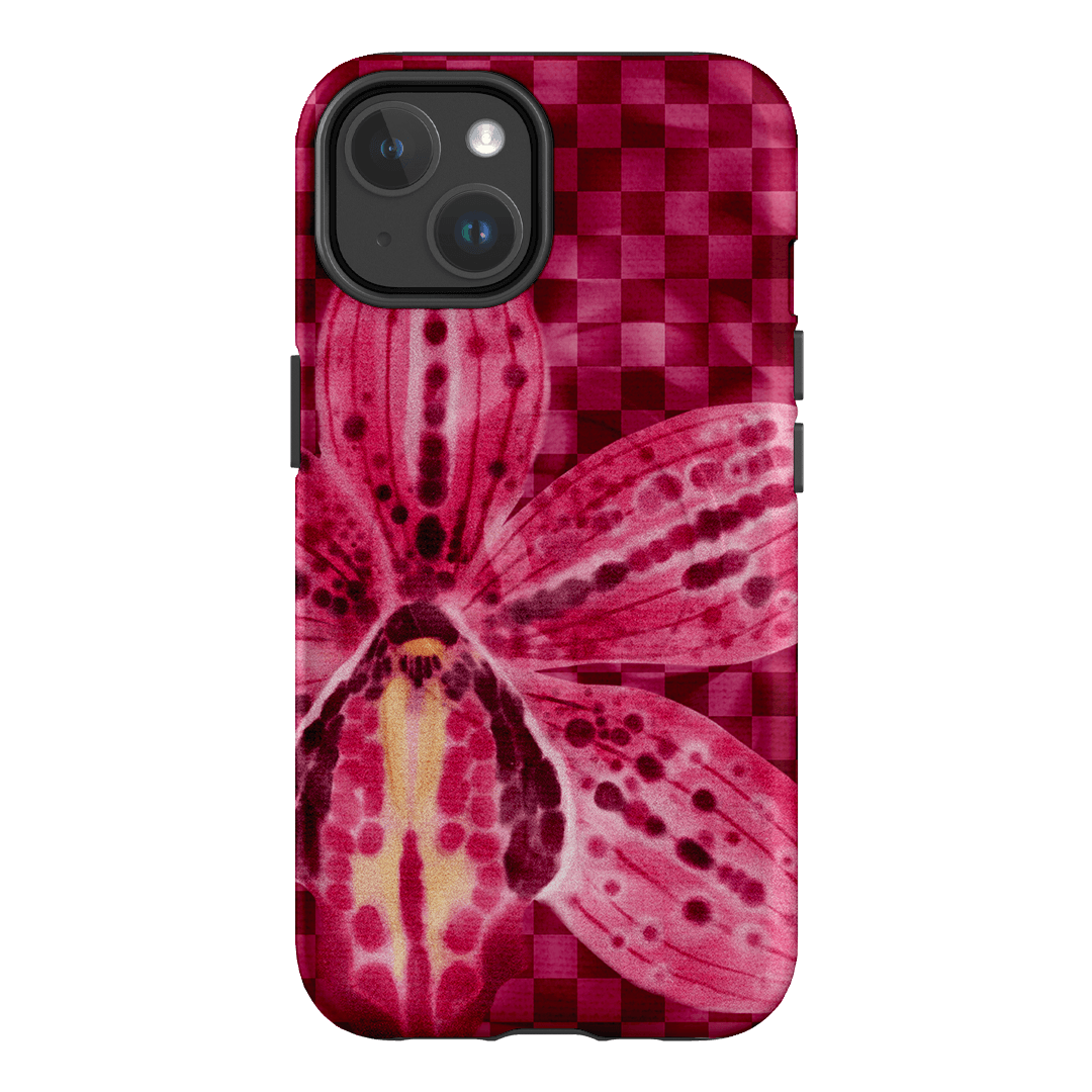 Check Orchid Printed Phone Cases iPhone 14 / Armoured MagSafe by Sally Hungerford - The Dairy