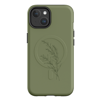 Khaki Wattle Printed Phone Cases iPhone 14 / Armoured MagSafe by Typoflora - The Dairy