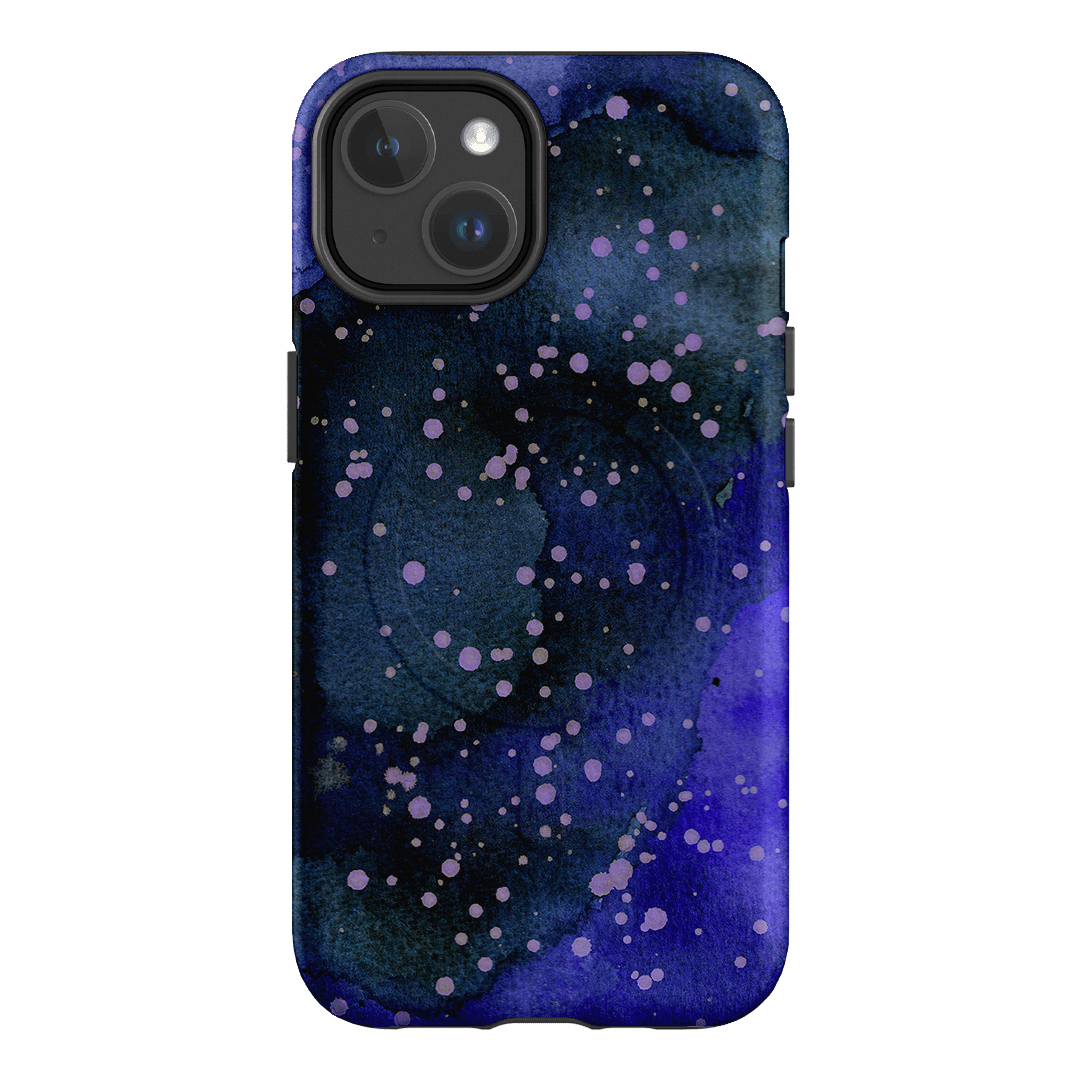 Spotty Navy Printed Phone Cases iPhone 14 / Armoured MagSafe by The Dairy - The Dairy