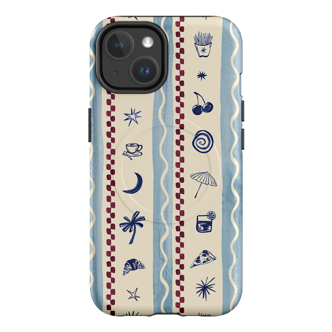 Summer Snacks Blue Printed Phone Cases iPhone 14 / Armoured MagSafe by Charlie Taylor - The Dairy