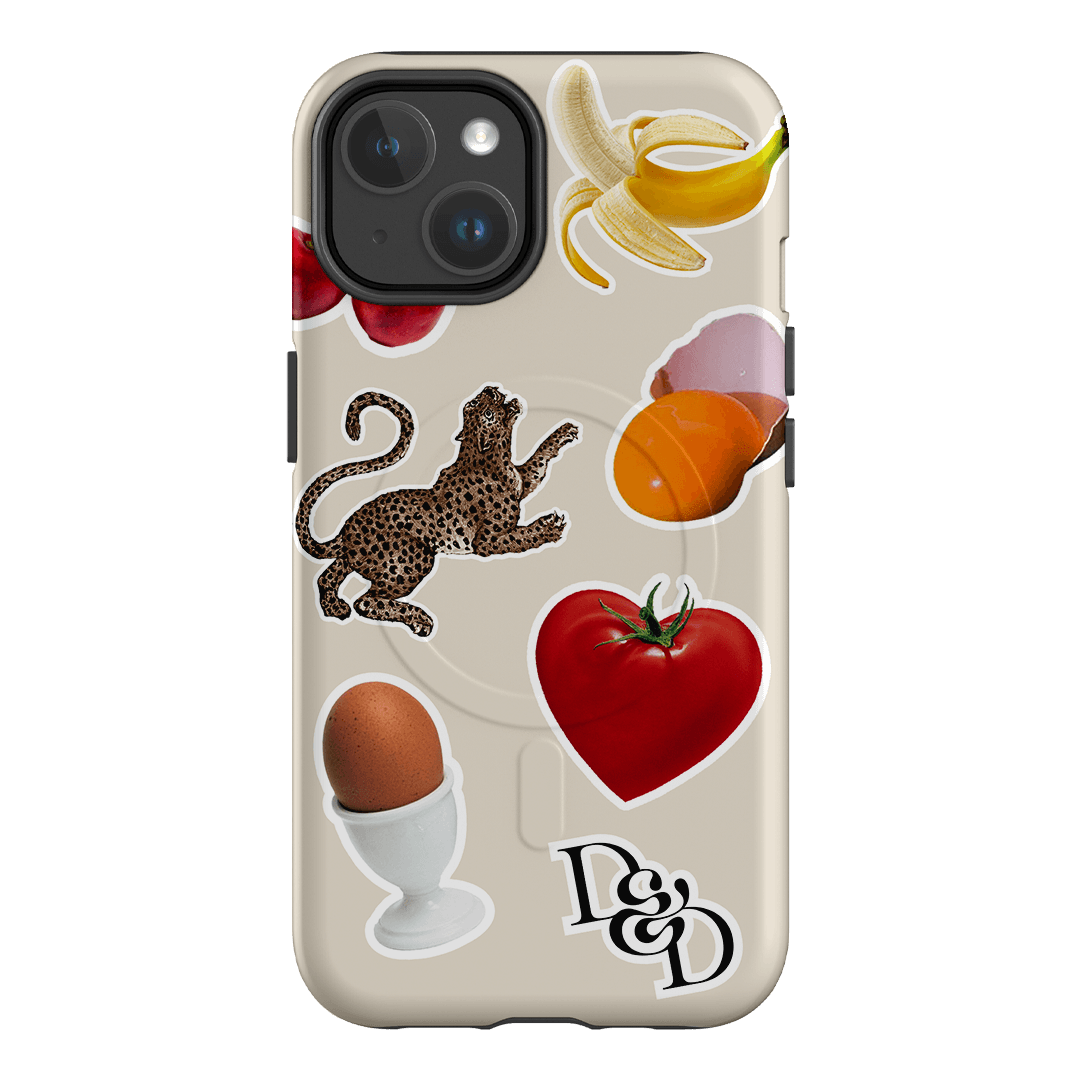 Sunday Stickers Cream Printed Phone Cases iPhone 14 / Armoured MagSafe by Desmond & Dempsey - The Dairy