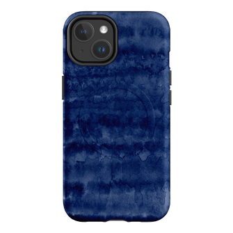 Watercolour Stripes Navy Printed Phone Cases iPhone 14 / Armoured MagSafe by The Dairy - The Dairy